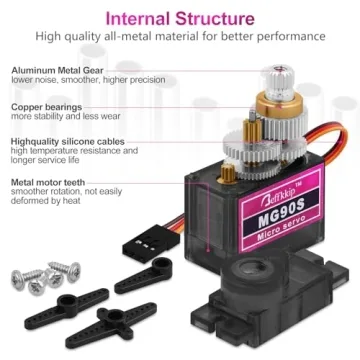Beffkkip MG90S Micro Servo Motor for RC Use