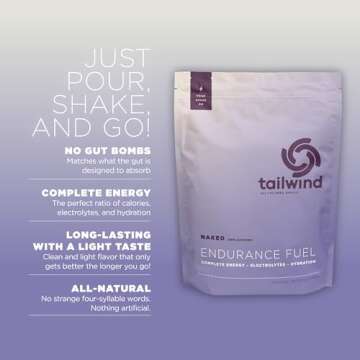 Tailwind Nutrition Endurance Fuel, Sports Drink Powder Mix with Electrolytes, Non-GMO, Free of Soy, ...