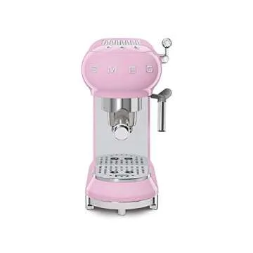 Smeg ECF01RDUS 50s Retro Style Espresso Machine - Pink, Large