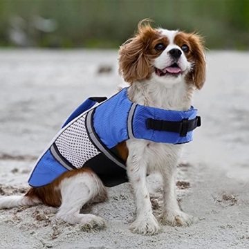Lightweight Dog Life Jacket with Handle and Reflective Design