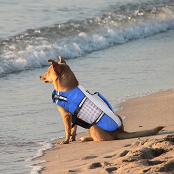 Lightweight Dog Life Jacket with Handle and Reflective Design
