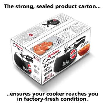 Hawkins 3 Litre Contura Black XT Pressure Cooker, Hard Anodised Inner Lid Cooker, Induction Cooker, Handi Cooker, Black (CXT30)