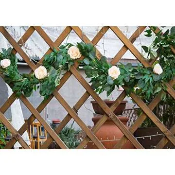 2Pack 6.6 FT Eucalyptus Garland with Willow Leaves Artificial Greenery Garland for Backdrop Wedding Decoration