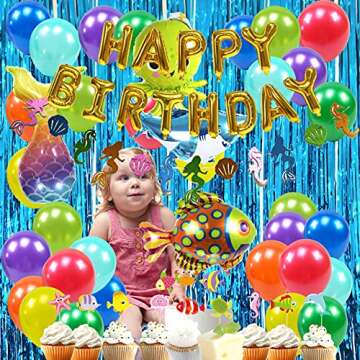 Light Blue Tinsel Curtain Backdrop for Party Decor