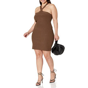 Stylish Halter Mini Sweater Dress for Women - The Drop