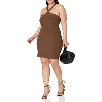 Stylish Halter Mini Sweater Dress for Women - The Drop