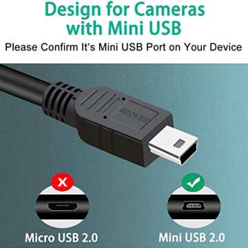 SCOVEE Camera USB Cable Cord for Canon Rebel/PowerShot/EOS/DSLR/ELPH Digital Cameras,Transfer Wire D...