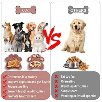 Enrunnig Lick Mat for Dogs and Cats,Dog Food Mat with Suction Cups,Slow Feeder mat & Non-Slip Design,Boredom & Anxiety Reducer,Calming Mat for Bathing,Grooming,and Nail Trimming (Pink)