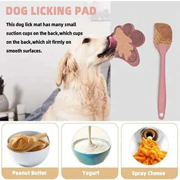 Enrunnig Lick Mat for Dogs and Cats,Dog Food Mat with Suction Cups,Slow Feeder mat & Non-Slip Design,Boredom & Anxiety Reducer,Calming Mat for Bathing,Grooming,and Nail Trimming (Pink)