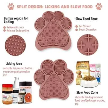 Enrunnig Lick Mat for Dogs and Cats,Dog Food Mat with Suction Cups,Slow Feeder mat & Non-Slip Design,Boredom & Anxiety Reducer,Calming Mat for Bathing,Grooming,and Nail Trimming (Pink)