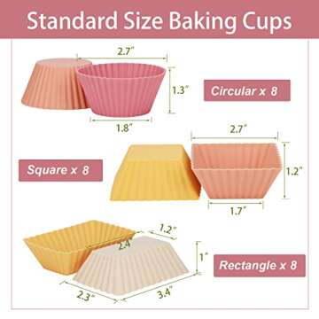 24Pack Silicone Muffin Cups for Eco-Friendly Baking
