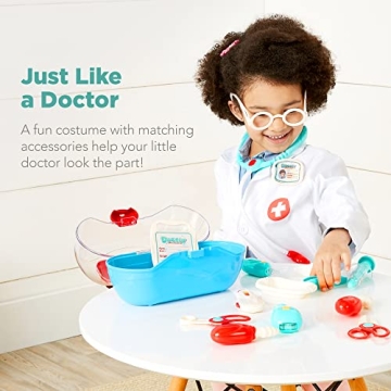 Pretend Play Doctor Kit with 18 Accessories and Coat