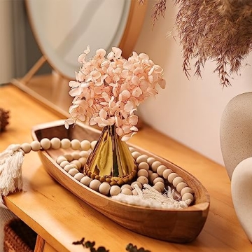 CAMLOT Acacia Wood Lucky Boat Serving Tray Functional Decor