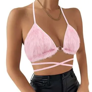 Vimoisa Sexy Lace-up Bikini Bra Top for Rave Nights