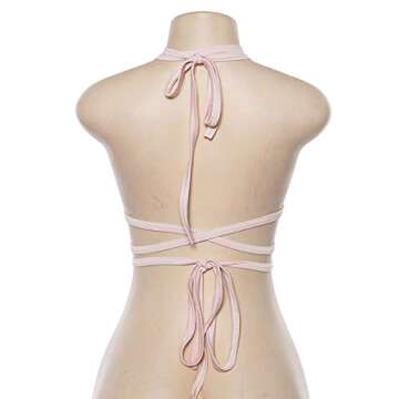 Vimoisa Sexy Lace-up Bikini Bra Top for Rave Nights