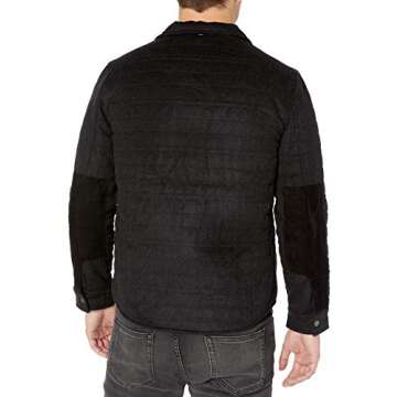 Billy Reid Men's Quilted Brass Snap Michael Jacket with Suede Details, Dkchar Melange, XX-Large