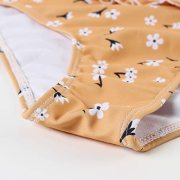 OMKAGI Women's Cute Shirred Swim High Waisted Bikini Set