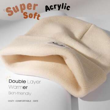 FURTALK Baby Beanie Cute Toddler Winter Hat Knit Boys Girls Warm 2 Pack Kids Embroidered Beanies Cap...