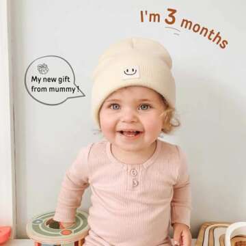 FURTALK Baby Beanie Cute Toddler Winter Hat Knit Boys Girls Warm 2 Pack Kids Embroidered Beanies Cap for 0-8 Years