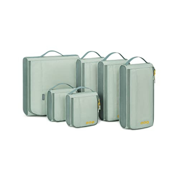 BAGSMART Keep Shape Packing Cubes for Travel - 6 Set Lightweight Organizer Bags