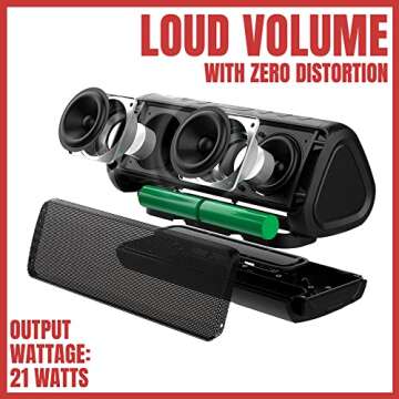 OontZ Pro Waterproof Bluetooth Speaker, 21-Watts Louder Volume, Exceptional Sound & Bass, 100ft Wireless Range, Play Two Together for Dual Stereo, Bluetooth Speakers (Black)