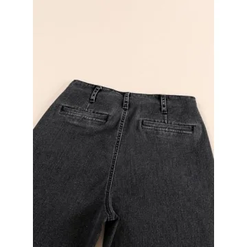 High Waisted Wide Leg Jeans in Black Size 4