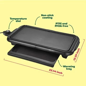 Bella Smokeless Electric Griddle with Warming Tray