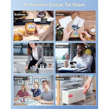 Phomemo M220 Label Maker, Bluetooth Thermal Label Maker Machine with Tape for Barcode, Address, Home, Mailing, Small Business,Clothing, Portable Wireless Printer with 1 Rolls Label, Purple