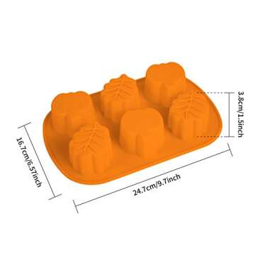 2 Pieces Pumpkin Leaf Silicone Molds 3D Thanksgiving Fall Theme Silicone Molds for Making Soap Candl...