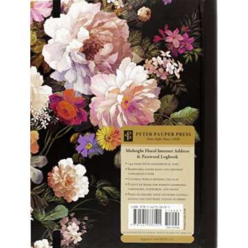 Midnight Floral Large Internet Address & Password Logbook