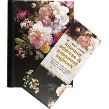 Midnight Floral Large Internet Address & Password Logbook