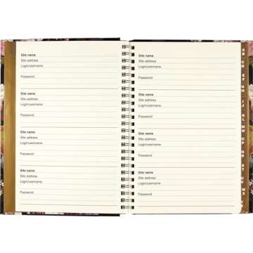 Midnight Floral Large Internet Address & Password Logbook