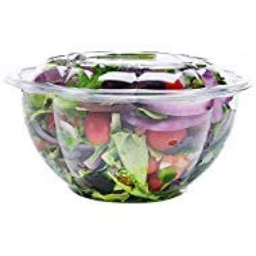 DOBI [50 Pack - 32 oz. Salad To-Go Containers - Clear Plastic Disposable Salad Bowls with Airtight Lids, Standard Size