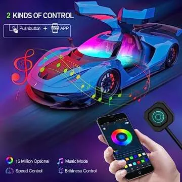 Dreamcolor Acrylic Interior Car Lights, WEBUPAR Car Accessories 6 in 1 Car LED Strip Lights with APP Control and 213 Modes, 175 inches 593 LEDs Fiber Optic Lights, RGB Neon Car Lighting