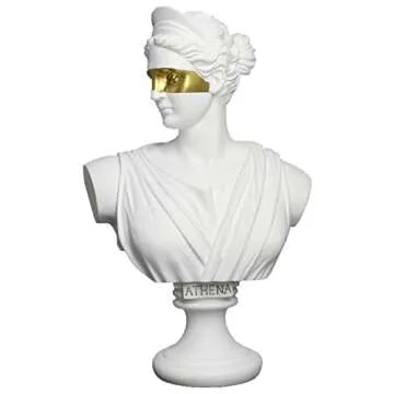 YUEOECOR 14" Classic Greek White David Man Bust Statue, Large Resin Roman Goddess Sculpture Figurine for Home Décor (Anna Mask White)