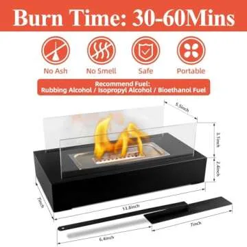 KORNIFUL Tabletop Fire Pit for Indoor Outdoor Use