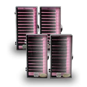 Eyelash Extension Kit | Eyelash Extension Glue | Mink Eyelash Extensions 4 Pack | Made in USA | Designer Tool Kit with Eyelash Cleanser and Storage Travel Case