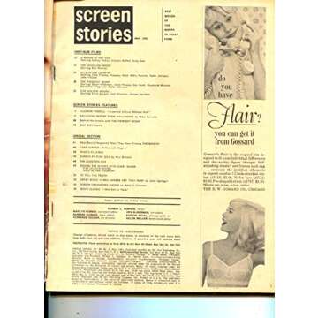 Screen Stories-Marilyn Monroe-Elvis-Sidney Poitier-May-1961