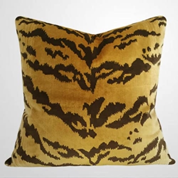 Elegant Tiger Silk Velvet Pillow Covers for Luxe Home Decor, 18x18 Inch