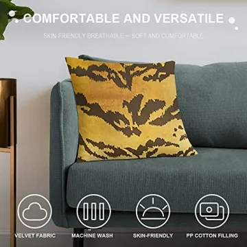 Stylish Tiger Silk Velvet Pillow Covers for Home Decor