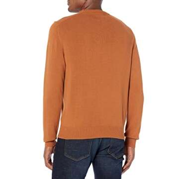 Amazon Essentials Men's Crewneck Sweater, 100% Cotton, Rust, Medium, Big & Tall Options Available