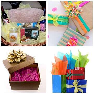 Supla 180 Sheets Tissue Paper - 36 Vibrant Colors for Crafts and Gifts