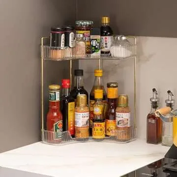 Shuang Qing 2-Tier Corner Bathroom Organizer for Easy Storage