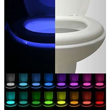 VINTAR 2 Packs 16 Color Motion Sensor LED Toilet Night Light,Toilet Bowl Lights,Cool Gadgets,5 Stage...