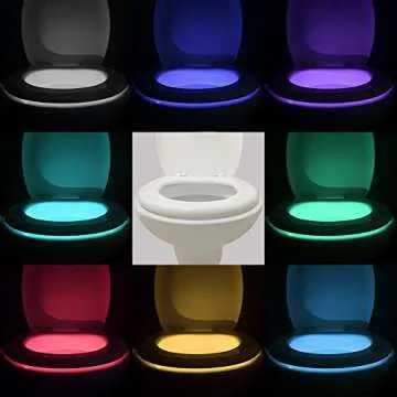 VINTAR 2 Packs 16 Color Motion Sensor LED Toilet Night Light,Toilet Bowl Lights,Cool Gadgets,5 Stage Dimmer, Light Detection
