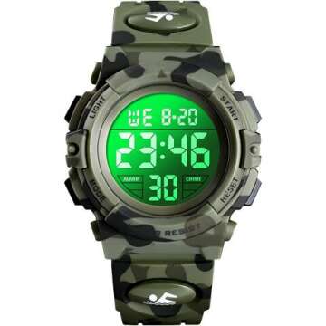 Kids Digital Waterproof Sports Watch with Alarm