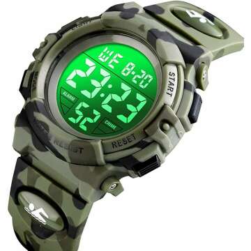 Kids Digital Waterproof Sports Watch with Alarm