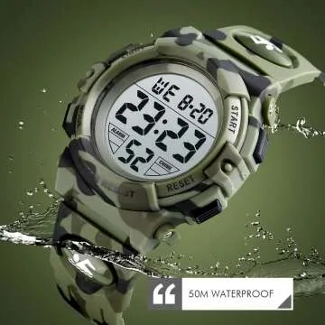 Kids Digital Waterproof Sports Watch with Alarm