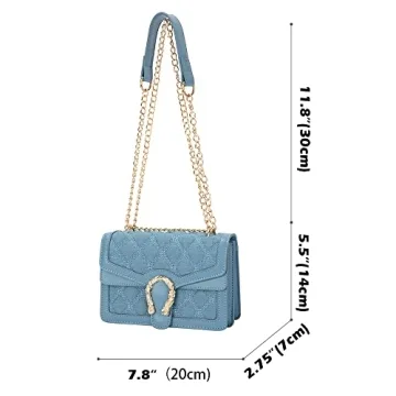 DEEPMEOW Quilted Crossbody Purse for Women - Chic Denim Handbag