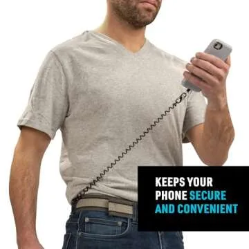 Nite Ize Hitch Phone Anchor and Tether - Anti-Theft Cell Phone Lanyard Accessories - Phone Case Anchor & Tether for Drop Protection - Black Tether